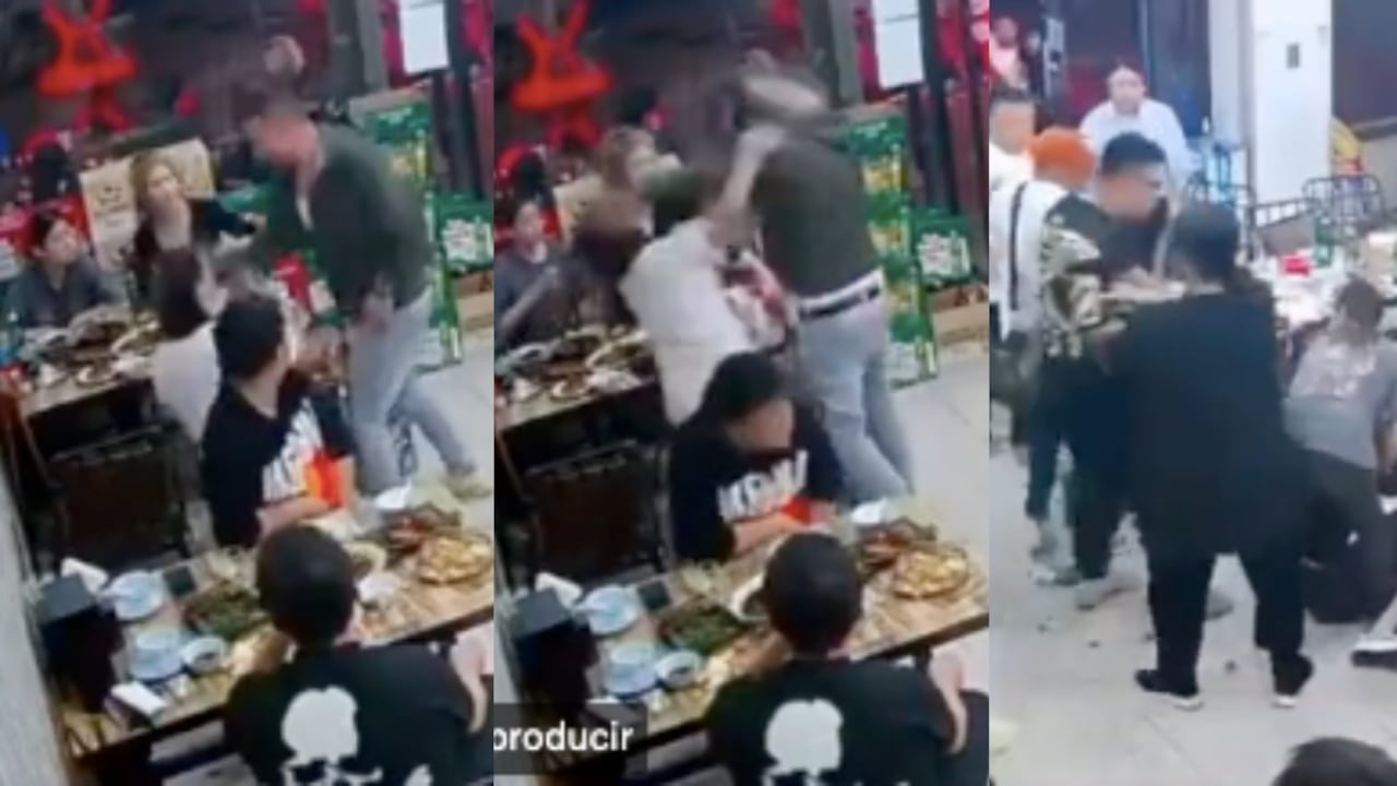 Pelea en restaurante de China