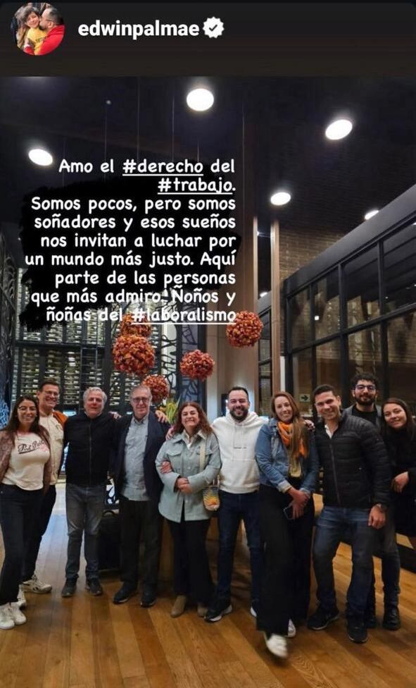 La publicación del ministro de Minas, Edwin Palma.