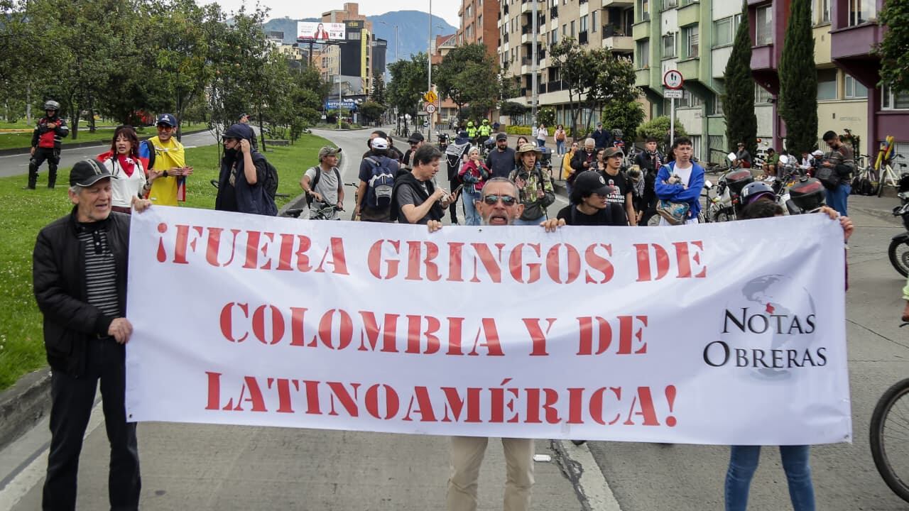 Protestas en inmediaciones de la Embajada de Estados Unidos en la capital del país.