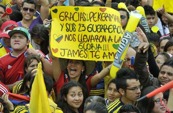 Al menos cien mil personas asistieron al Parque Simón Bolívar, en Bogotá, el domingo 6 de julio del 2014, para darle la bienvenida a la Selección Colombia. Foto: Carlos Julio Martínez / SEMANA.