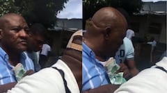 Alcalde de Bojayá, Chocó, con dinero en efectivo en las manos a metros de un puesto de votación.