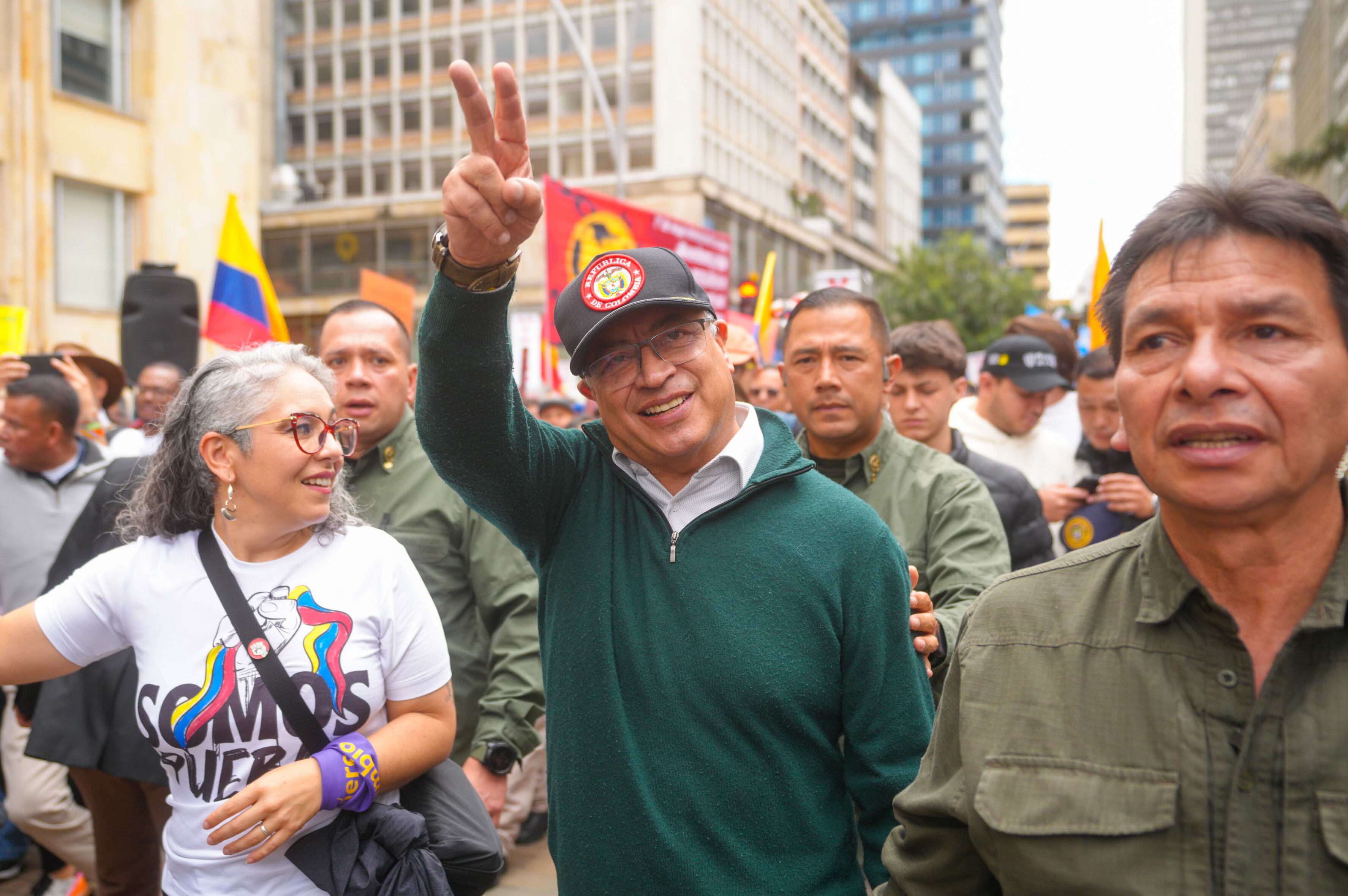 Presidente Gustavo Petro en la marcha del día del trabajo 1 de mayo