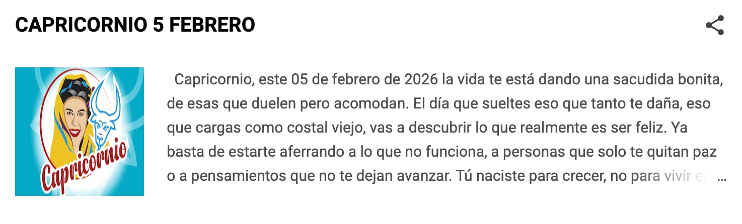 Horóscopo de Capricornio para hoy, según Nana Calistar