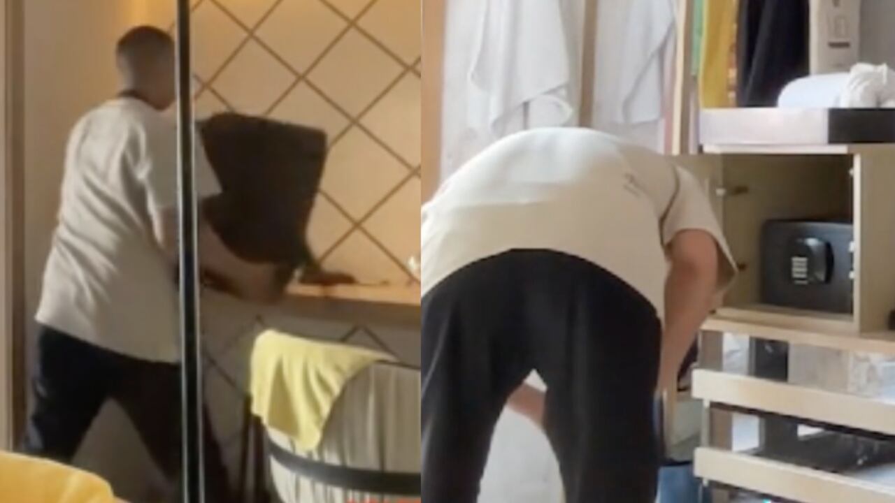 Momentos exactos del incidente con el empleado.