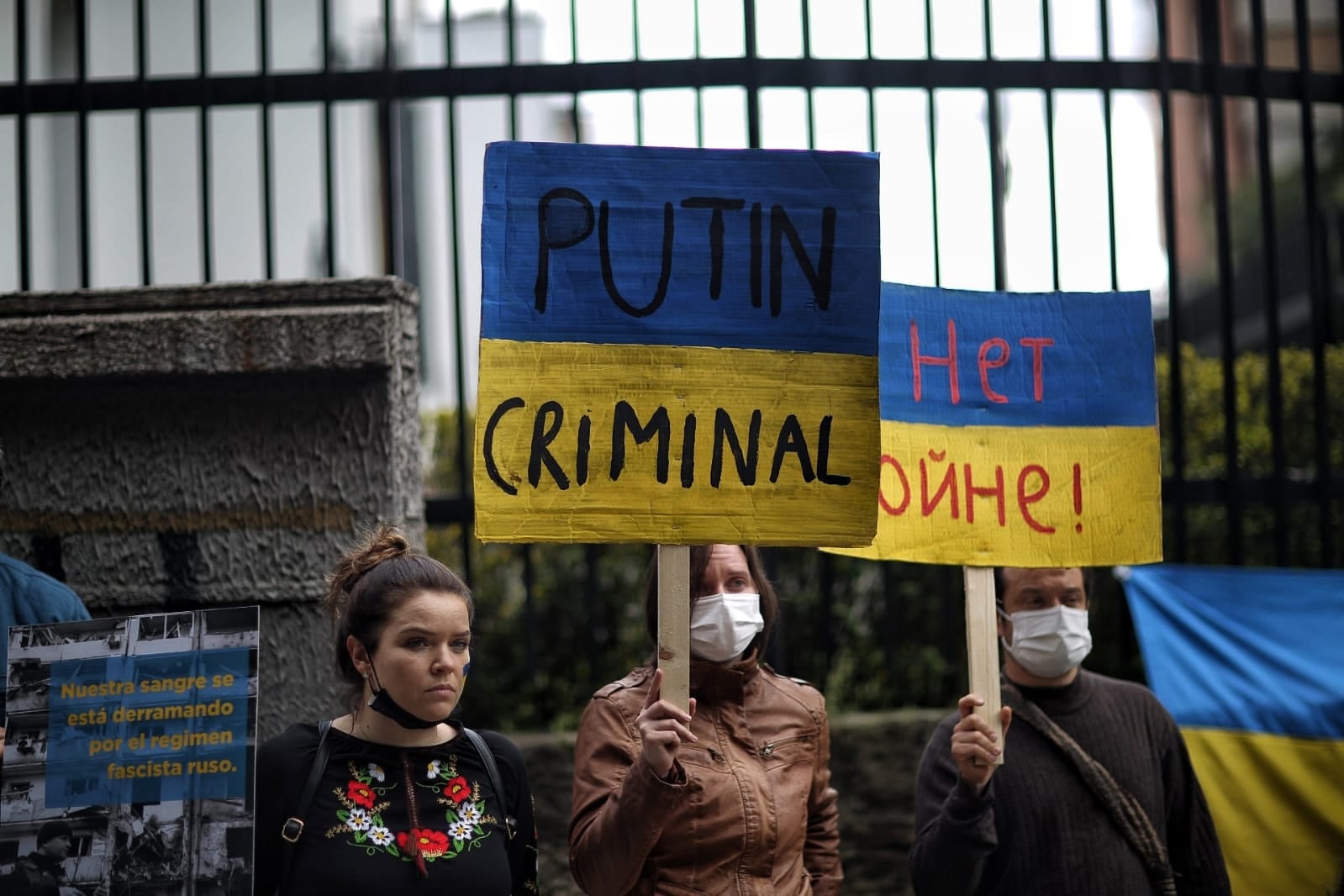 Protestas en la Embajada de Rusia en Bogotá, Ciudadanos de Ucrania