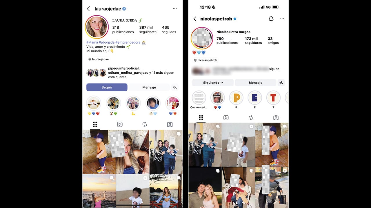A través de redes sociales, Laura Ojeda y Nicolás Petro evidenciaron momentos de sus viajes. 