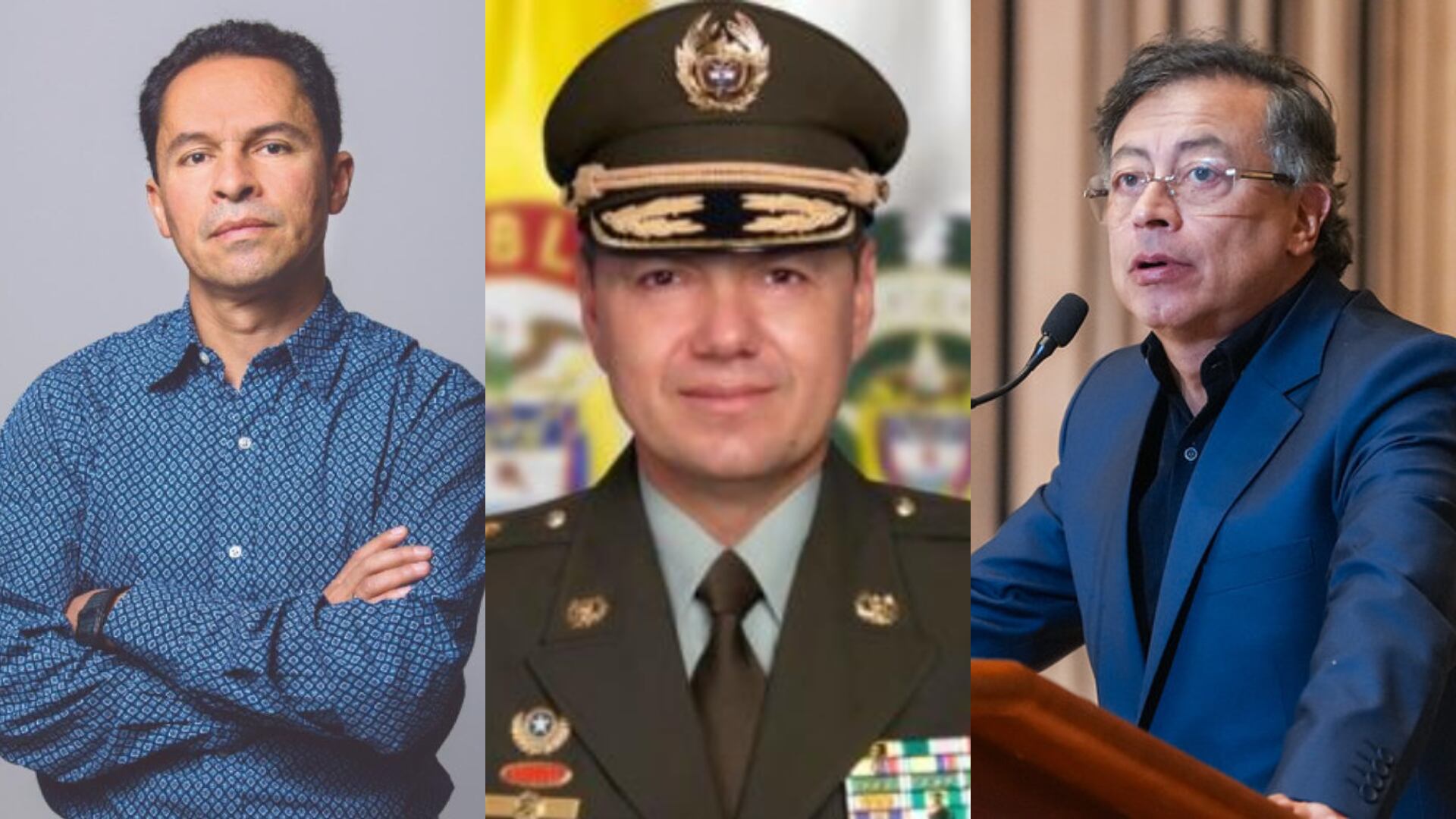 René Guarín, Edwin Urrego y Gustavo Petro.