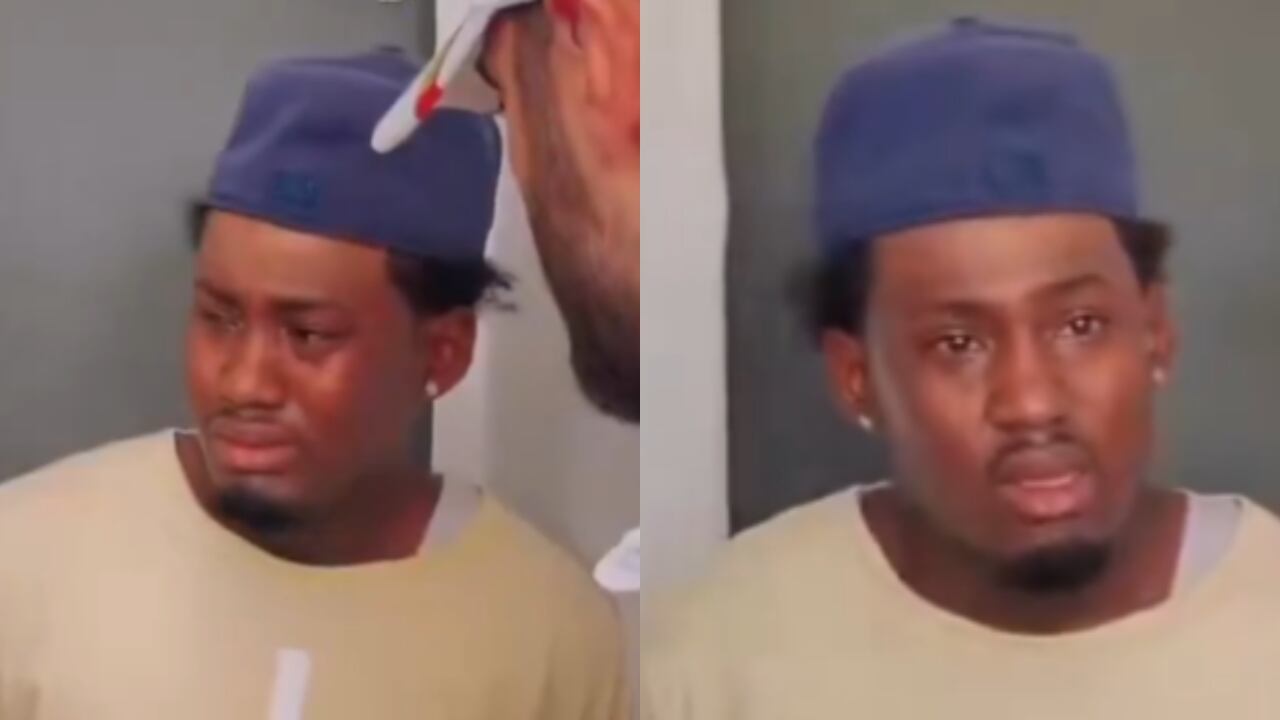 Este fue el momento en el que el hombre rompió en llanto.