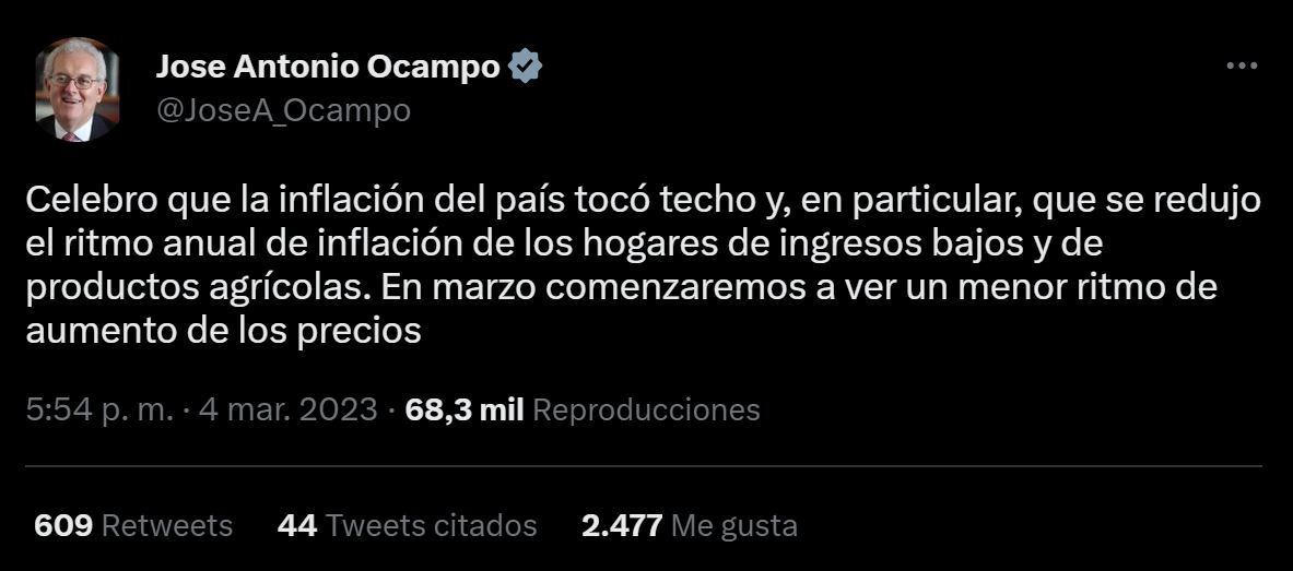 Trino inflación febrero - MinHacienda