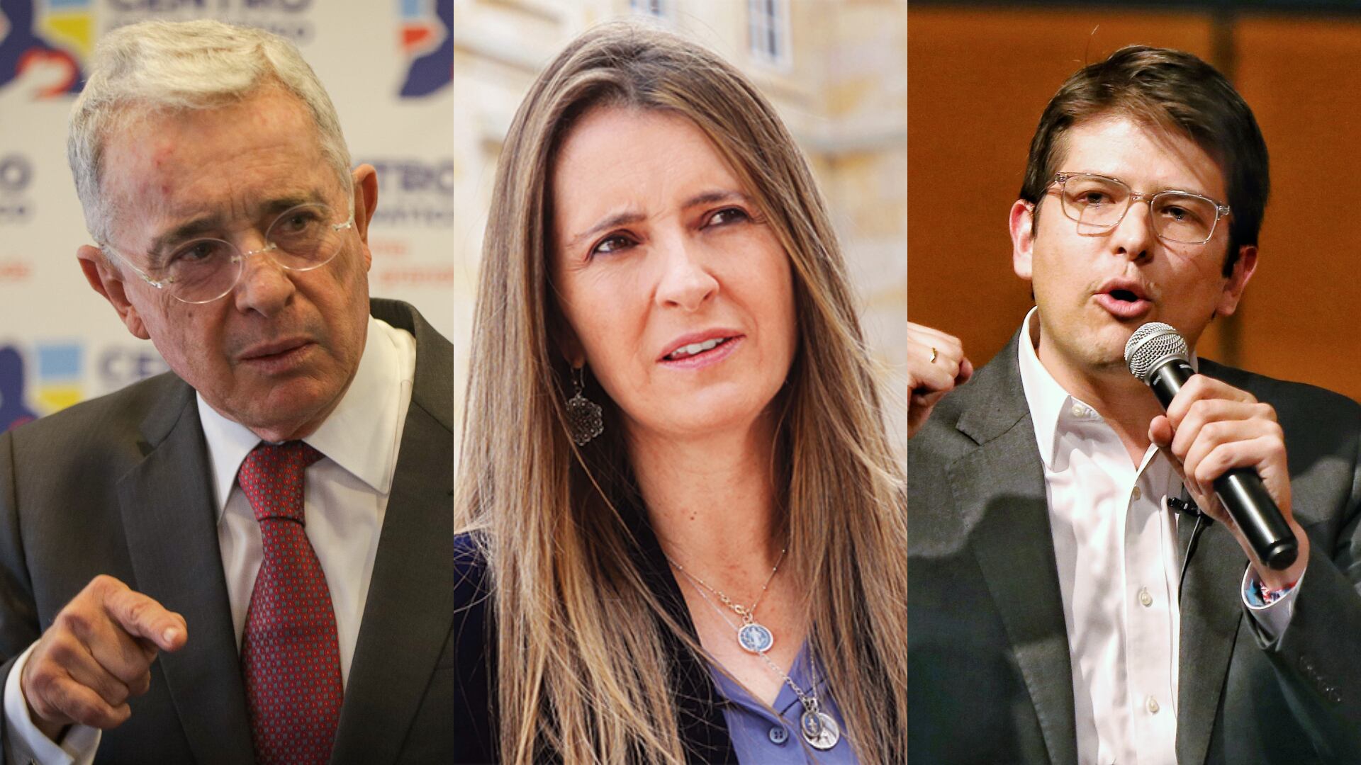 Álvaro Uribe, Paloma Valencia y Miguel Uribe.