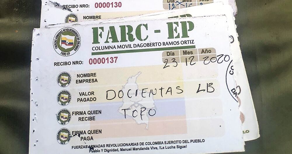 Criminales utilizan recibos falsificados con el logo de las FARC-EP para intimidar en diferentes departamentos del país. 
