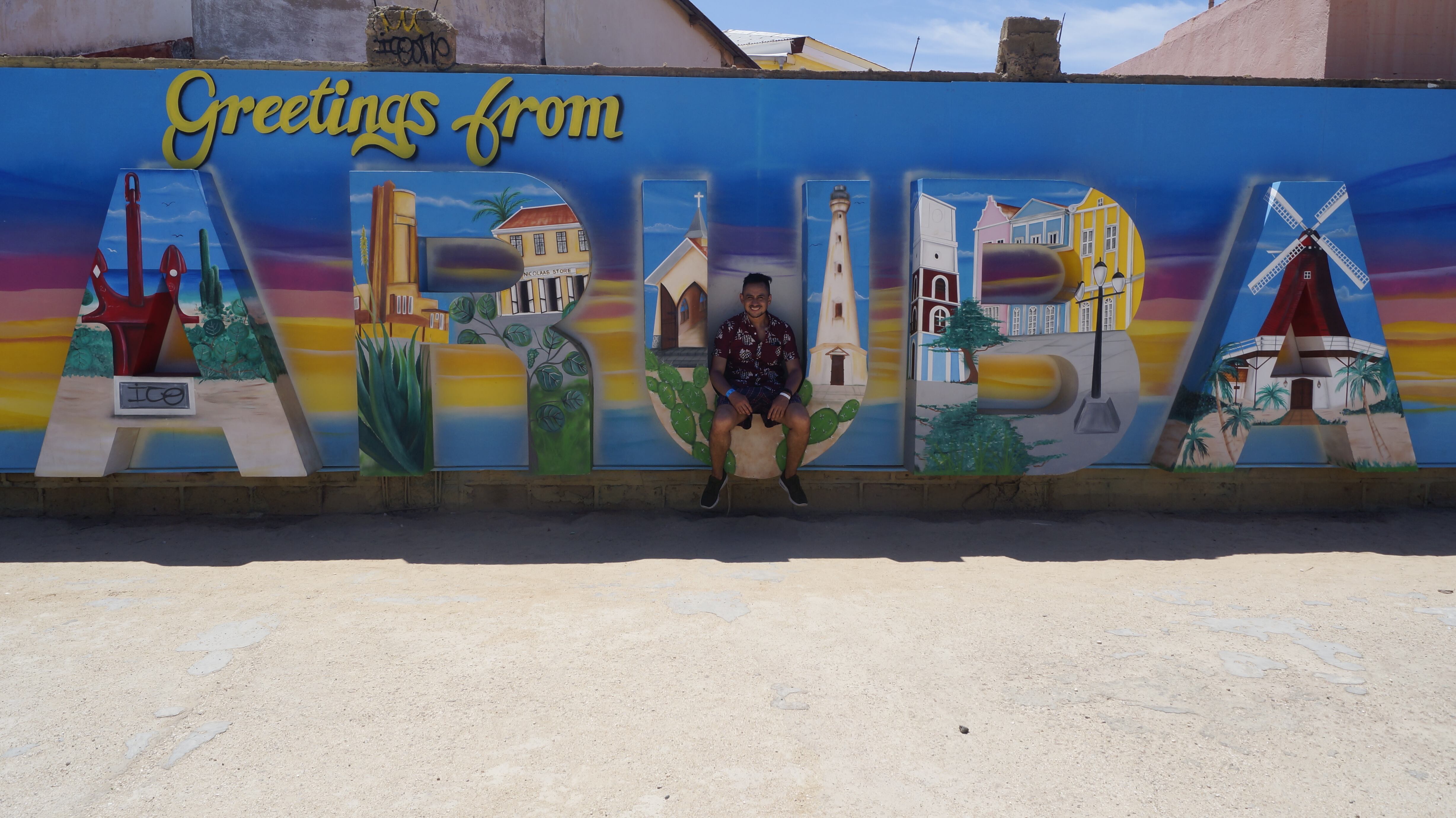 Aruba, aviso ubicado en el sector de San Nicolás.