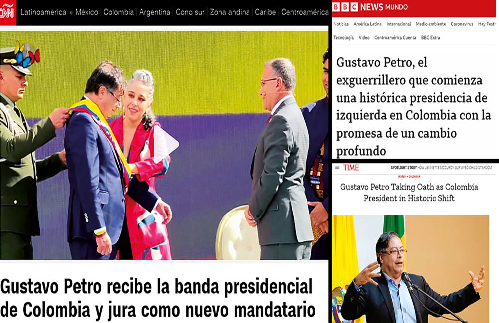   La posesión de Gustavo Petro no pasó desapercibida en los medios de comunicación más importantes del planeta.