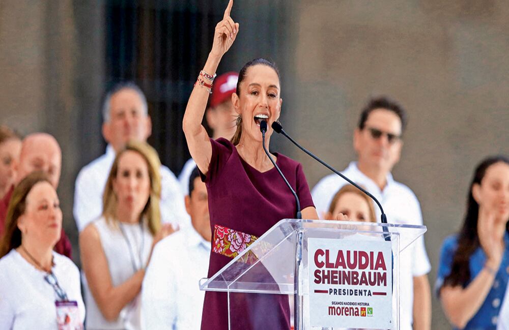 Claudia Sheinbaum, candidata del partido Morena, de izquierda. Es la elegida por Andrés Manuel López Obrador para continuar su legado.
