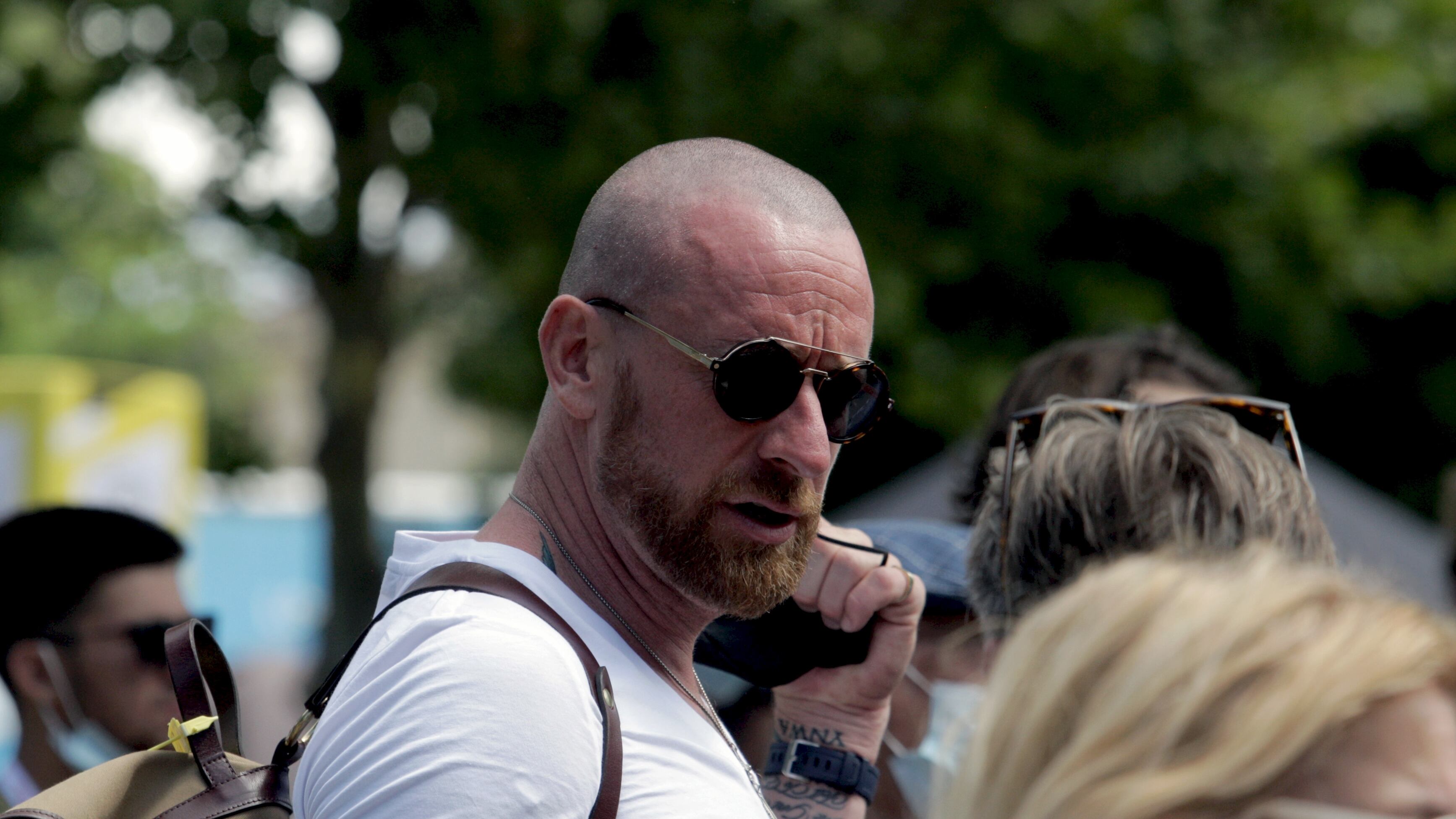 Sir Bradley Wiggins en la salida de Saint Paul