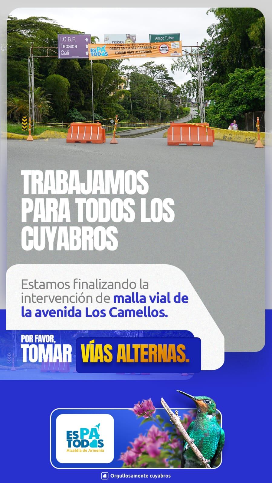 Les recomiendan a los conductores de Armenia tomar vías alternas