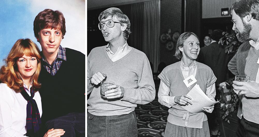 Con su novia Jill Bonnett y su amiga Esther Dyson, en los años ochenta, cuando daba salvajes fiestas nudistas en su casa. El matrimonio con Melinda no aplacó su coquetería. 