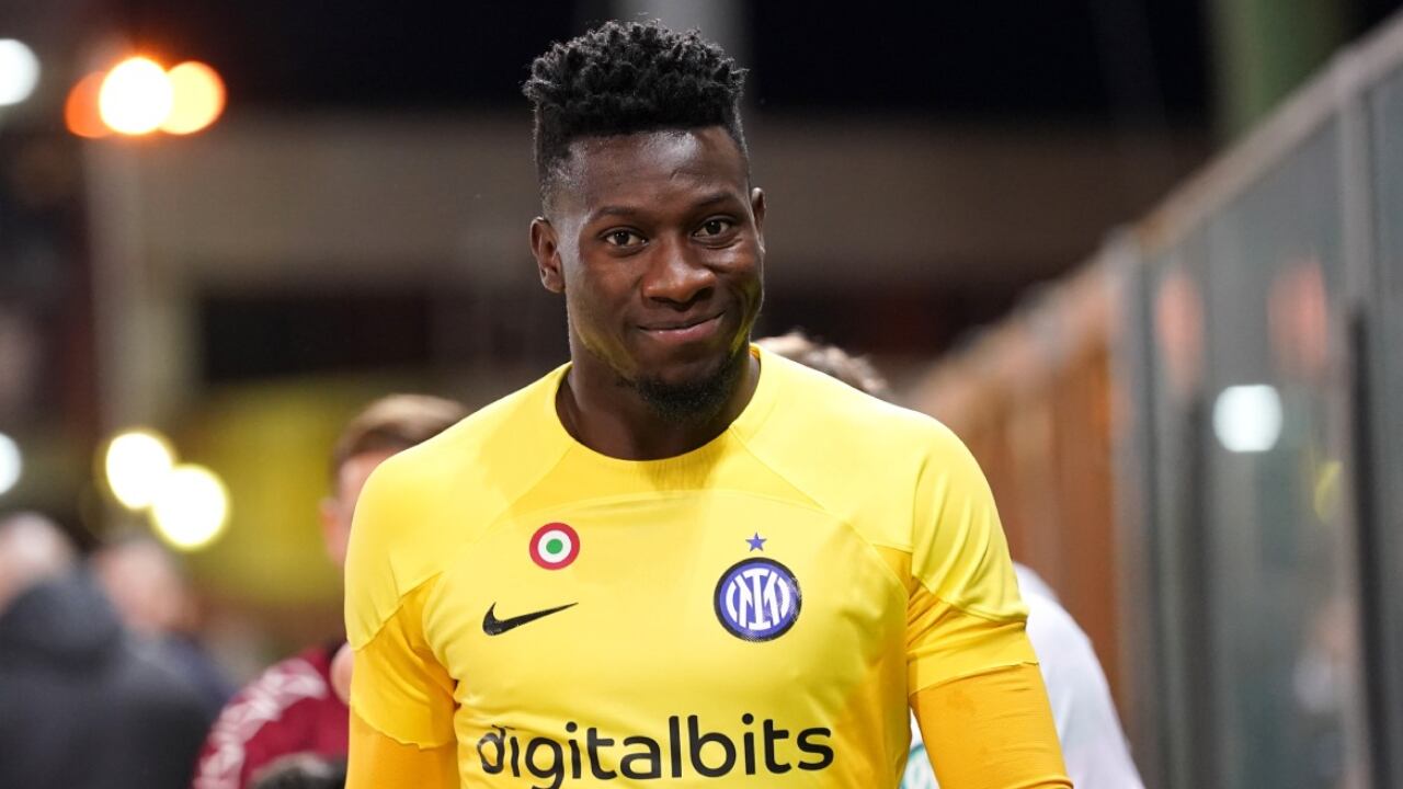 Andre' Onana of Fc Internazionale during the friendly match between Reggina 1914 and Fc Internazionale on December 22, 2022 stadium ''Oreste Granillo'' in Reggio Calabria, Italy (Photo by Gabriele Maricchiolo/NurPhoto via Getty Images)