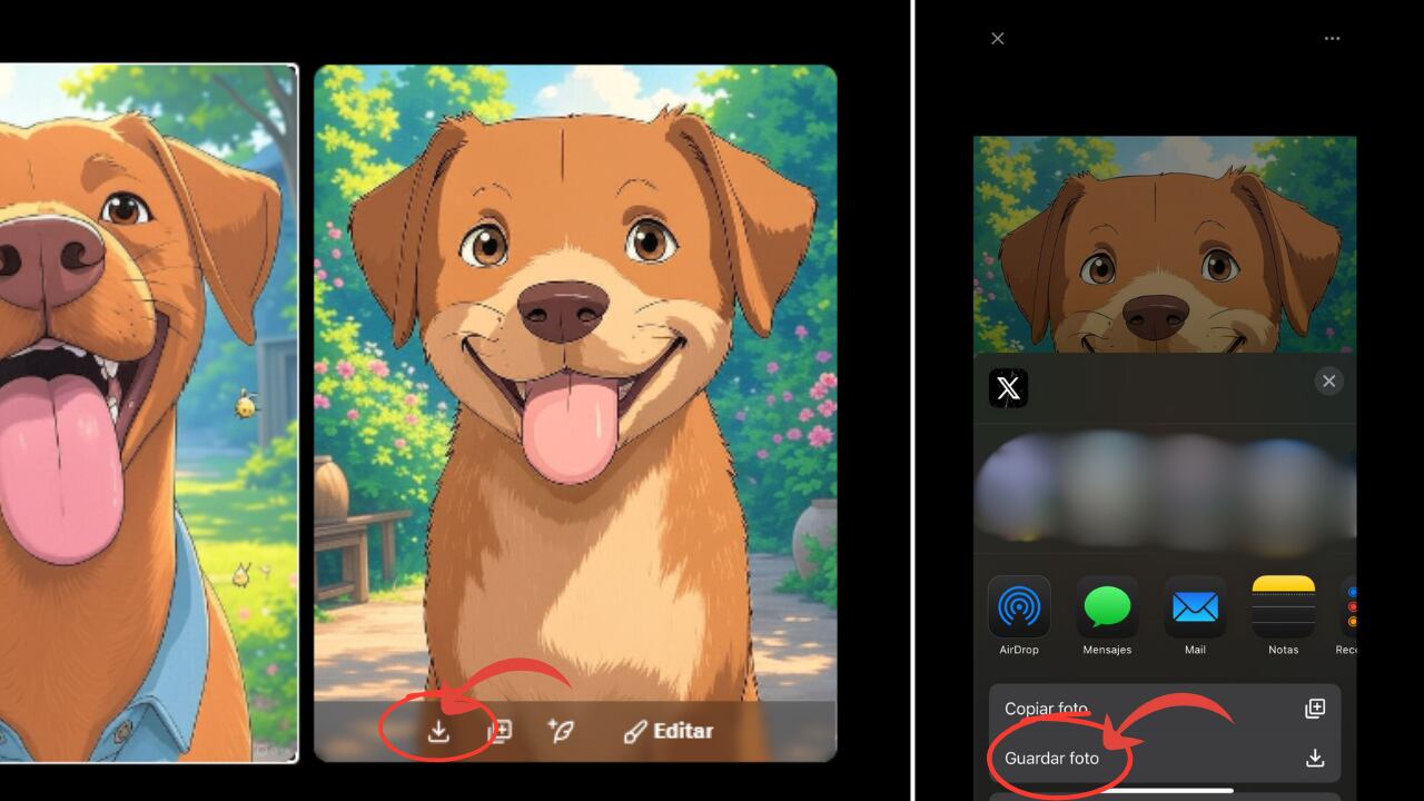 Descargar imagen al estilo "Studio Ghibli" en Grok de X.