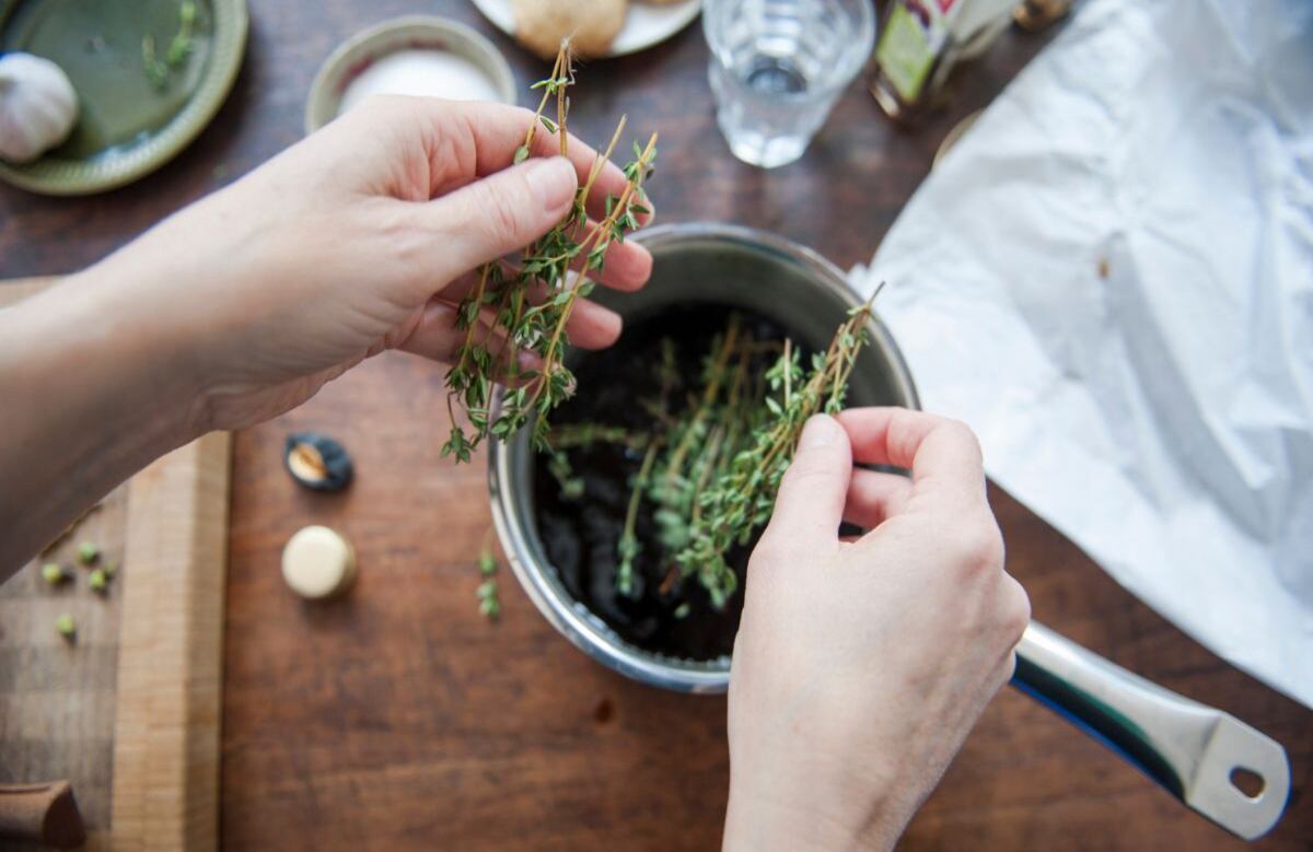 Forma de secar el tomillo.