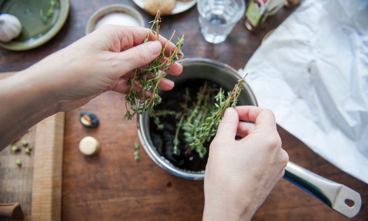 Forma de secar el tomillo.