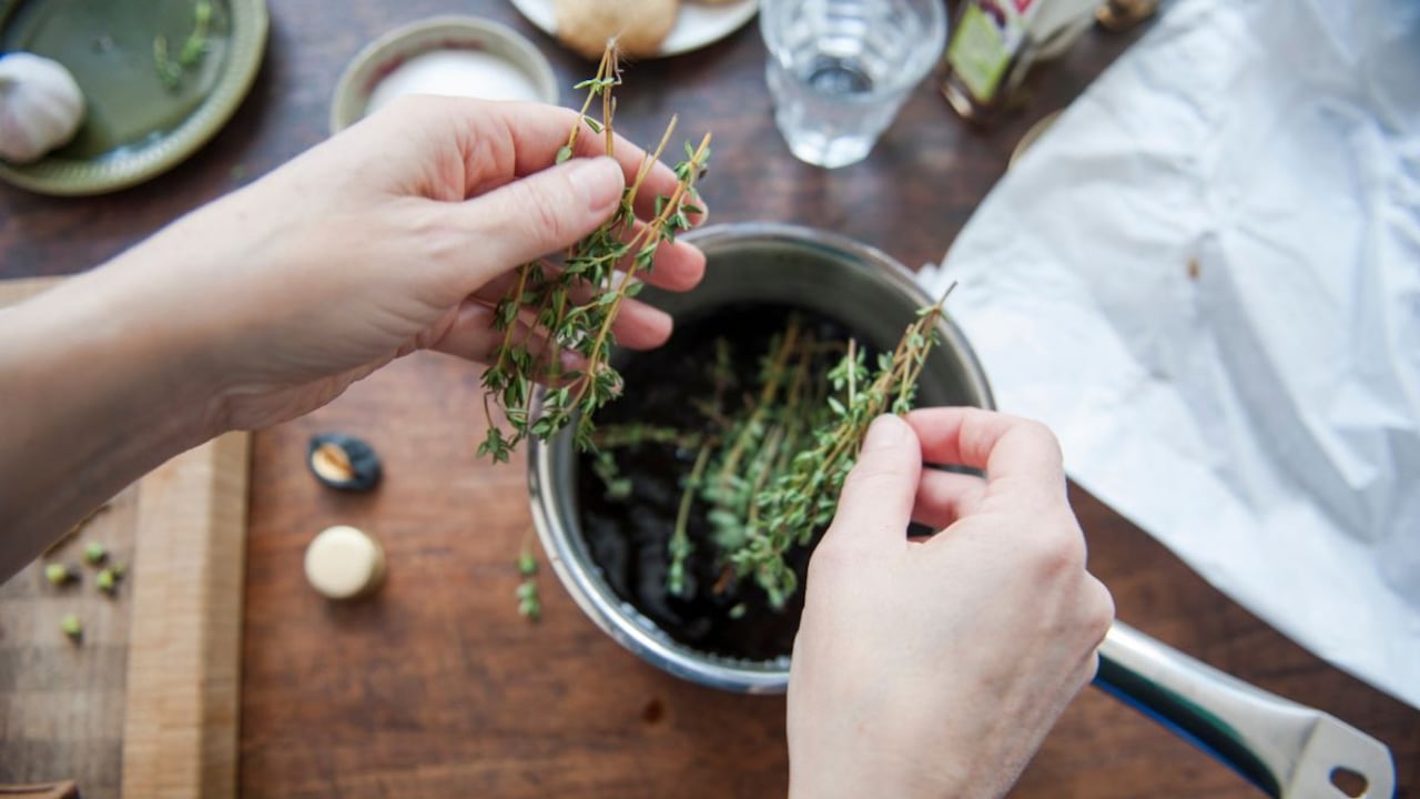 Forma de secar el tomillo.