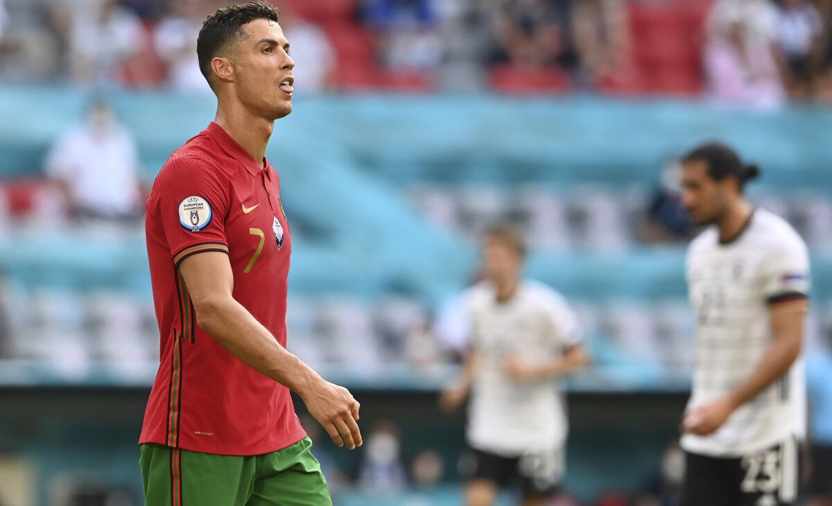 Cristiano Ronaldo en el juego ante Alemania