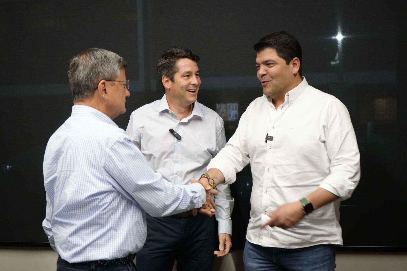 Luis Fernando Suárez, Cristian Halaby y Juan Diego Gómez.