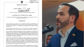 Decreto declaratoria de desastre nacional y el presidente Abelardo De La Espriella.
