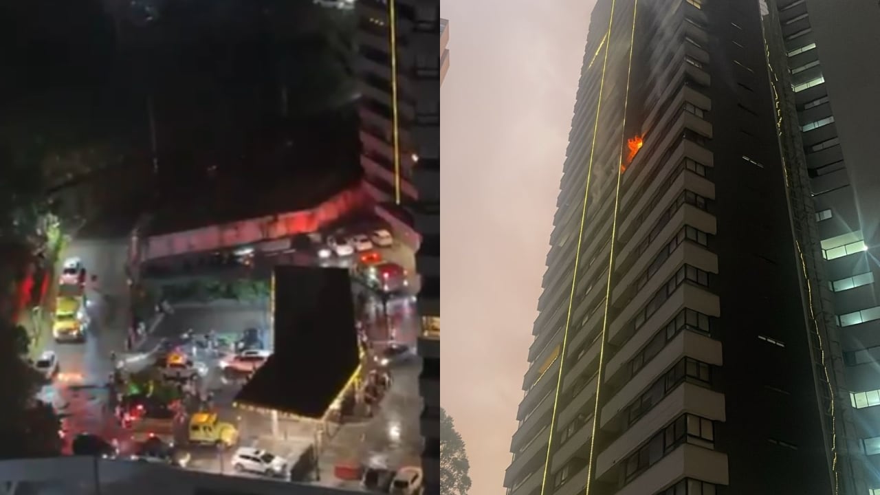 Incendio en un edificio de Medellín.