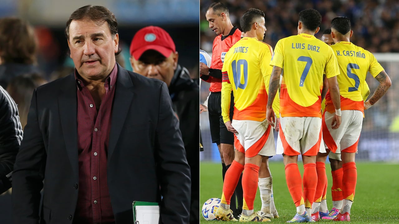 Néstor Lorenzo y jugadores de la Selección Colombia.