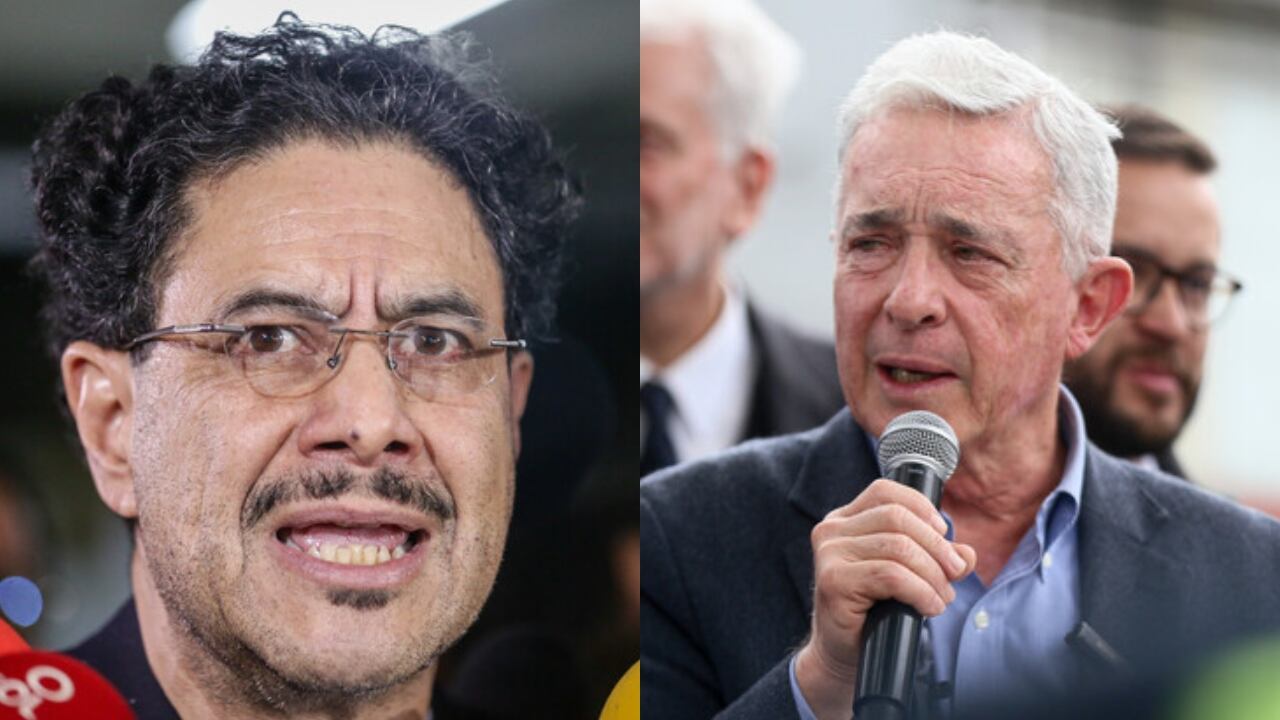 De izquierda a derecha: Iván Cepeda y Álvaro Uribe.