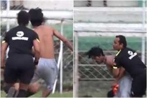 Un hincha ingresó con un machete en Perú e intentó agredir al árbitro. Foto: Captura Twitter @GrupoFiesta