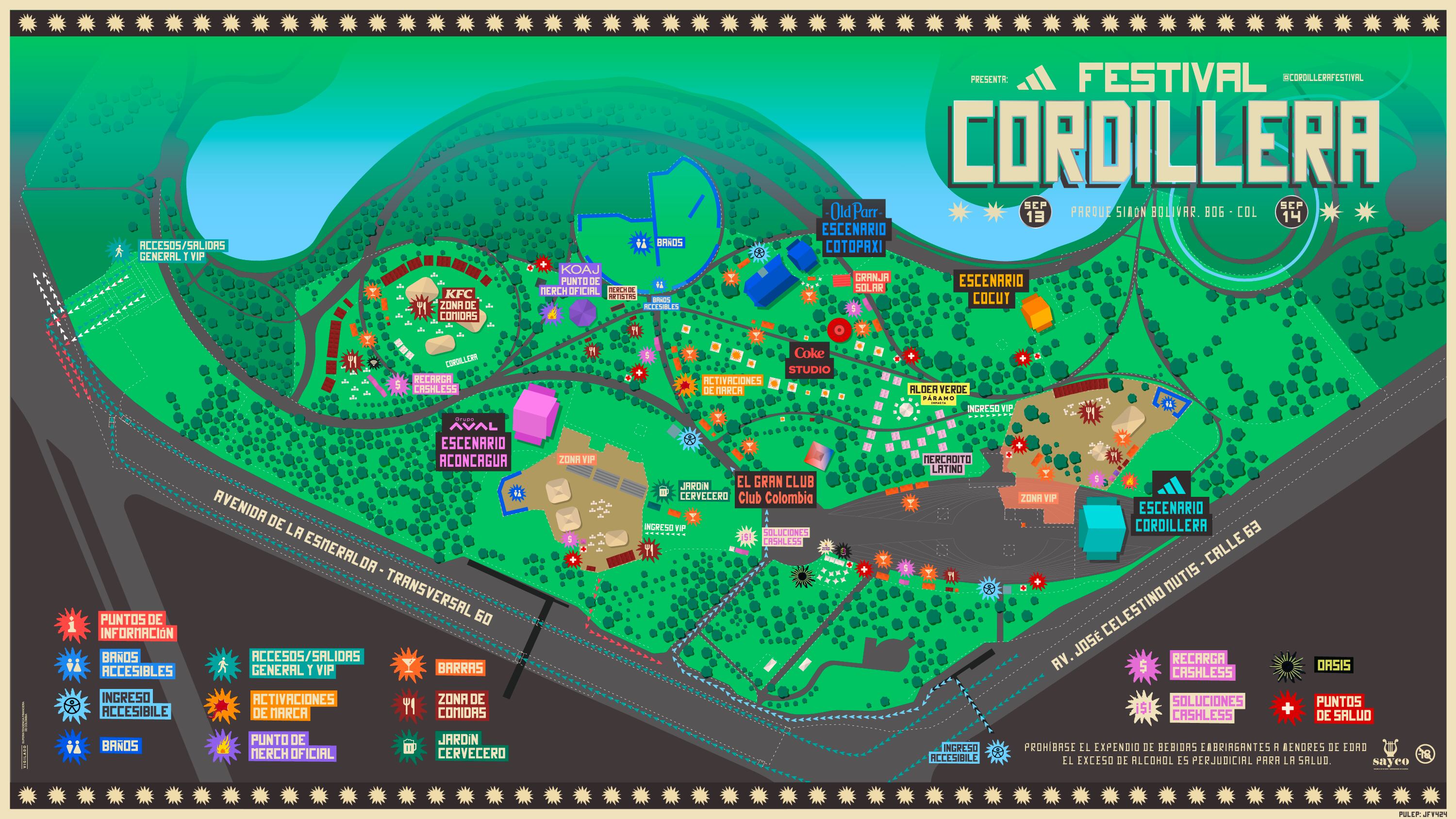 Festival Cordillera 2025 - Mapa oficial