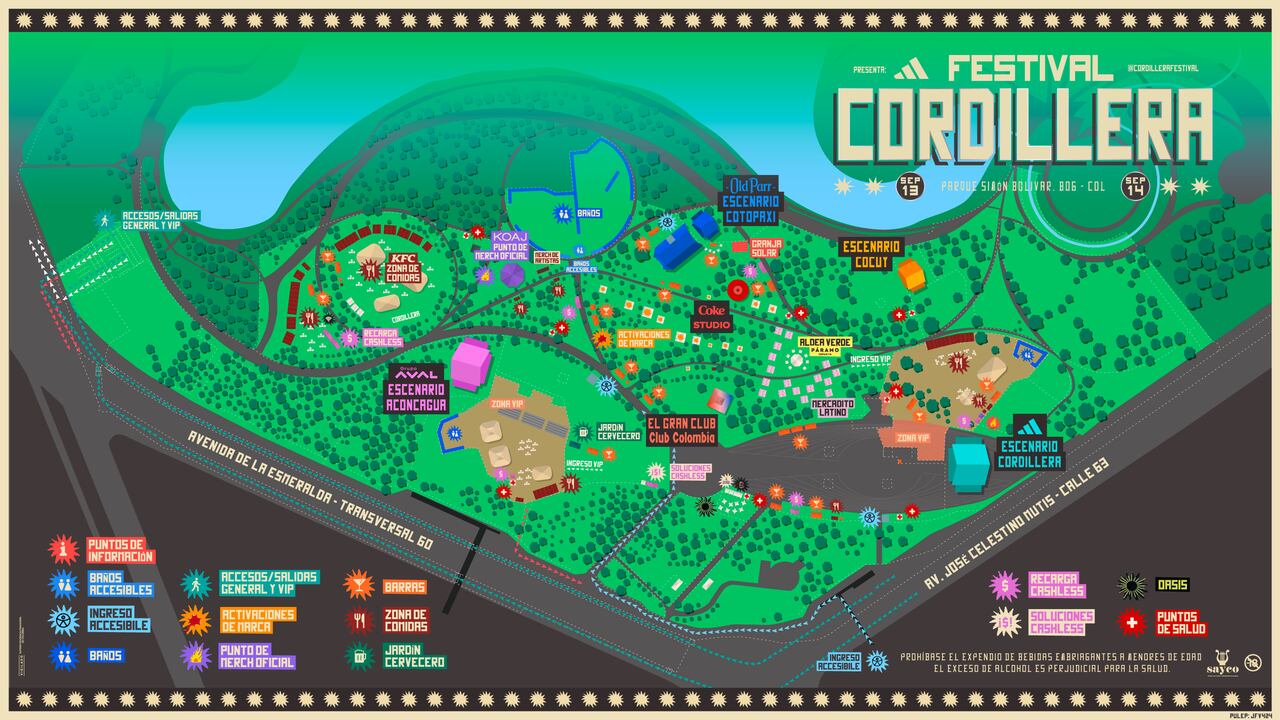Festival Cordillera 2025 - Mapa oficial