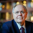 23 January 2023, Berlin: Dani Dayan, chairman of the Holocaust Yad-Vashem, looks into the photographer's camera at the beginning of a press conference. Dayan is visiting Germany for the first time. Photo: Kay Nietfeld/dpa (Photo by Kay Nietfeld/picture alliance via Getty Images)