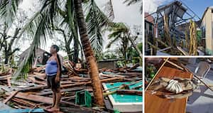 La iglesia de Providencia, uno de los refugios dispuestos por las autoridades de la isla, quedó prácticamente destruida.