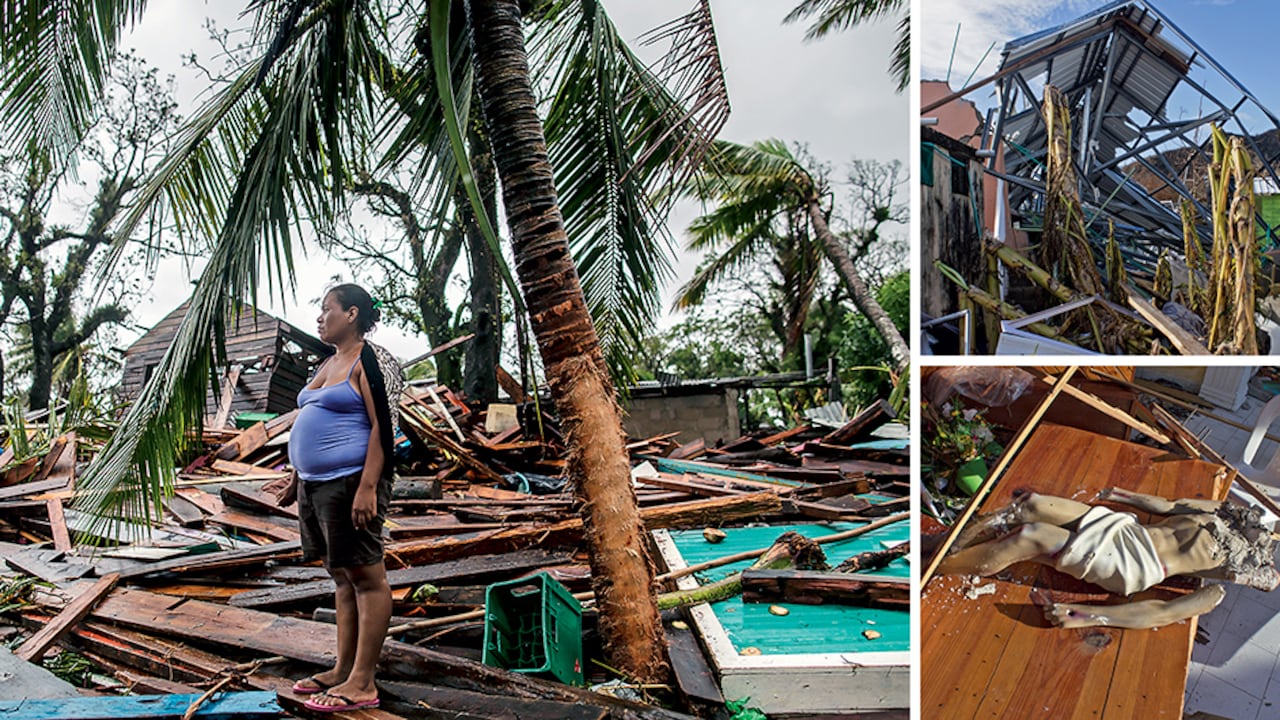 La iglesia de Providencia, uno de los refugios dispuestos por las autoridades de la isla, quedó prácticamente destruida.