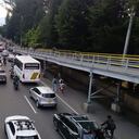 Buses y camiones en paro