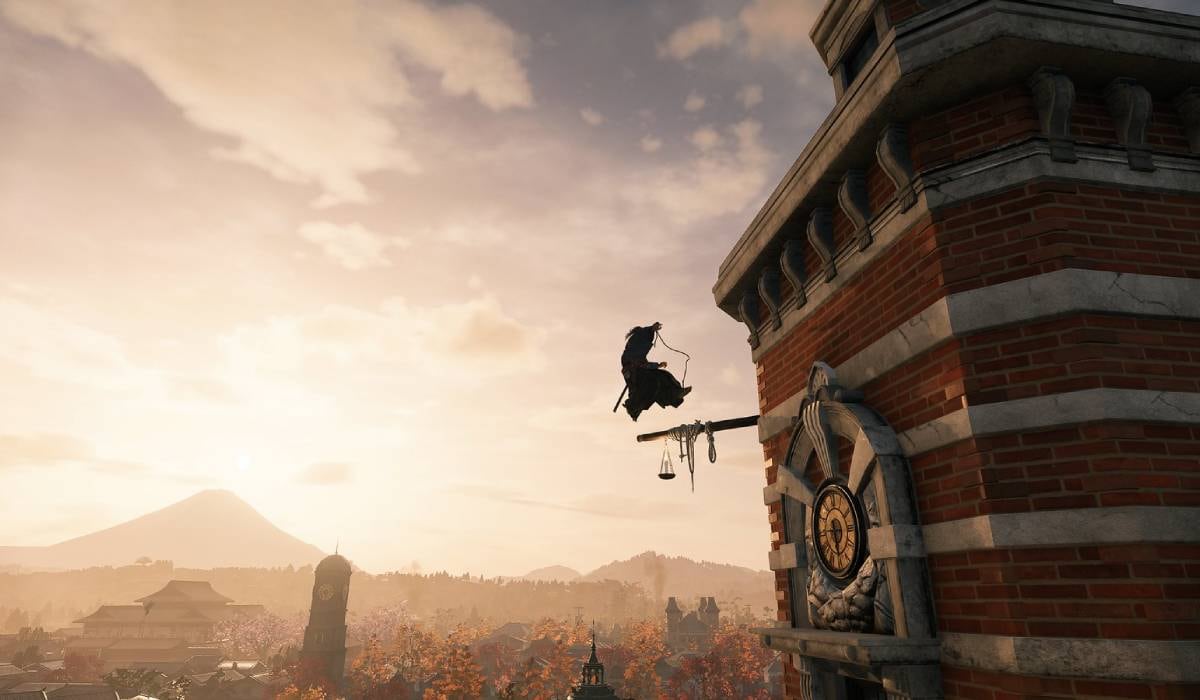 Rise of the Ronin permite usar un gancho especial para acceder a diferentes zonas del mapa.