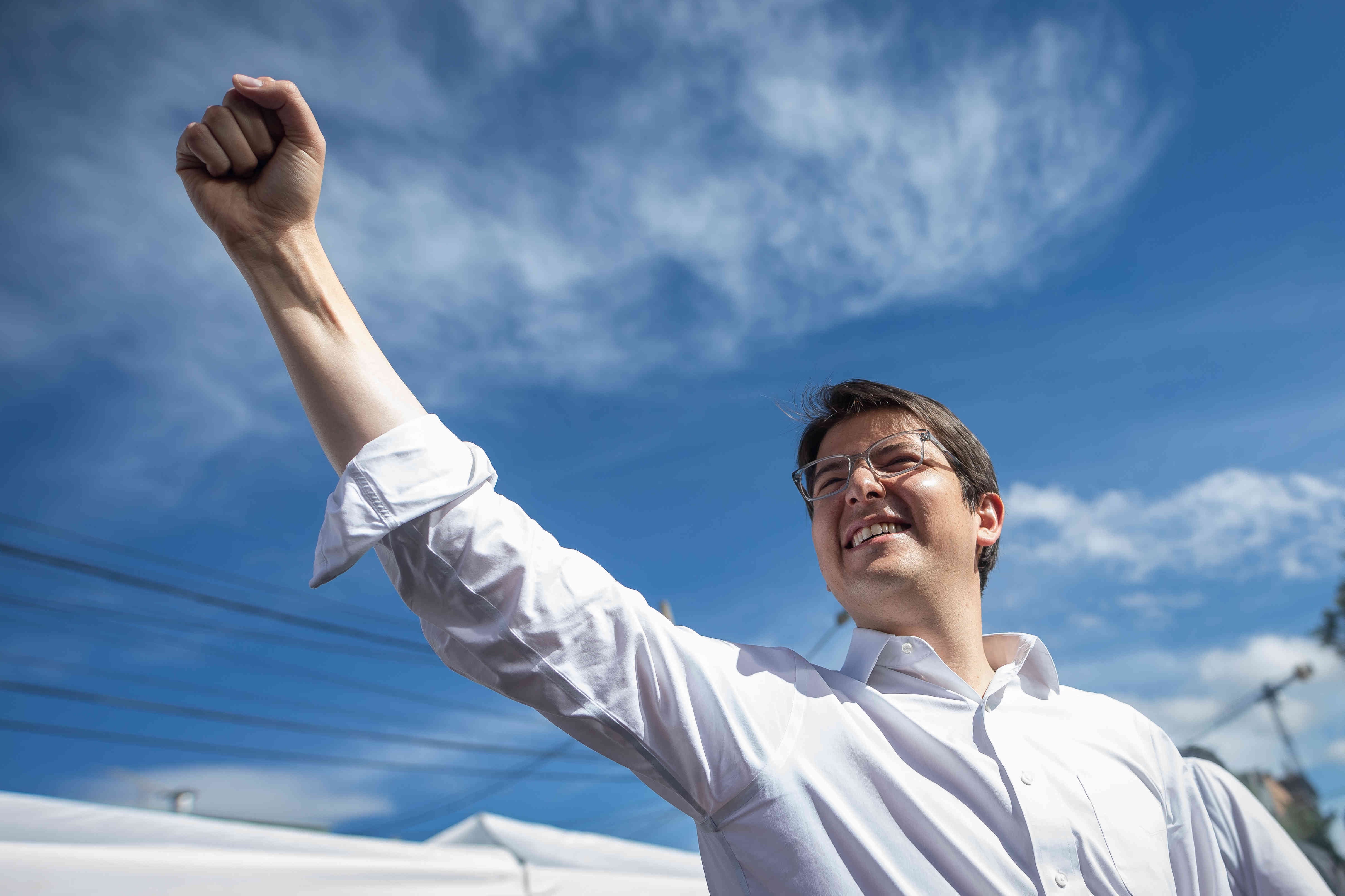 Miguel Uribe Turbay, candidato a la Alcaldía de Bogotá, antes de conocer los resultados electorales. Foto: Esteban Vega