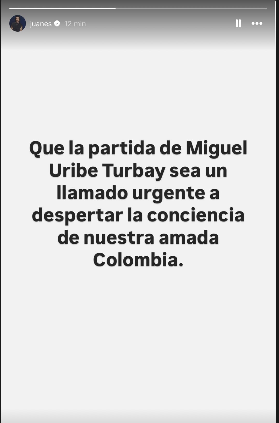 Juanes y Laura Tobón se pronuncian sobre la muerte de Miguel Uribe Turbay
