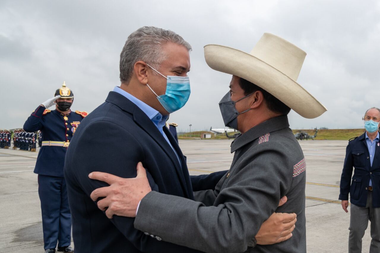 El presidente Iván Duque y el mandatario de Perú Pedro Castillo hablarán de temas de interés binacional como la reactivación de la economía en la región.