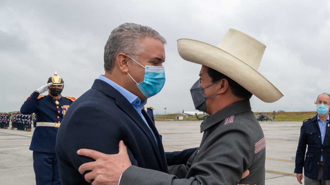 El presidente Iván Duque y el mandatario de Perú Pedro Castillo hablarán de temas de interés binacional como la reactivación de la economía en la región.