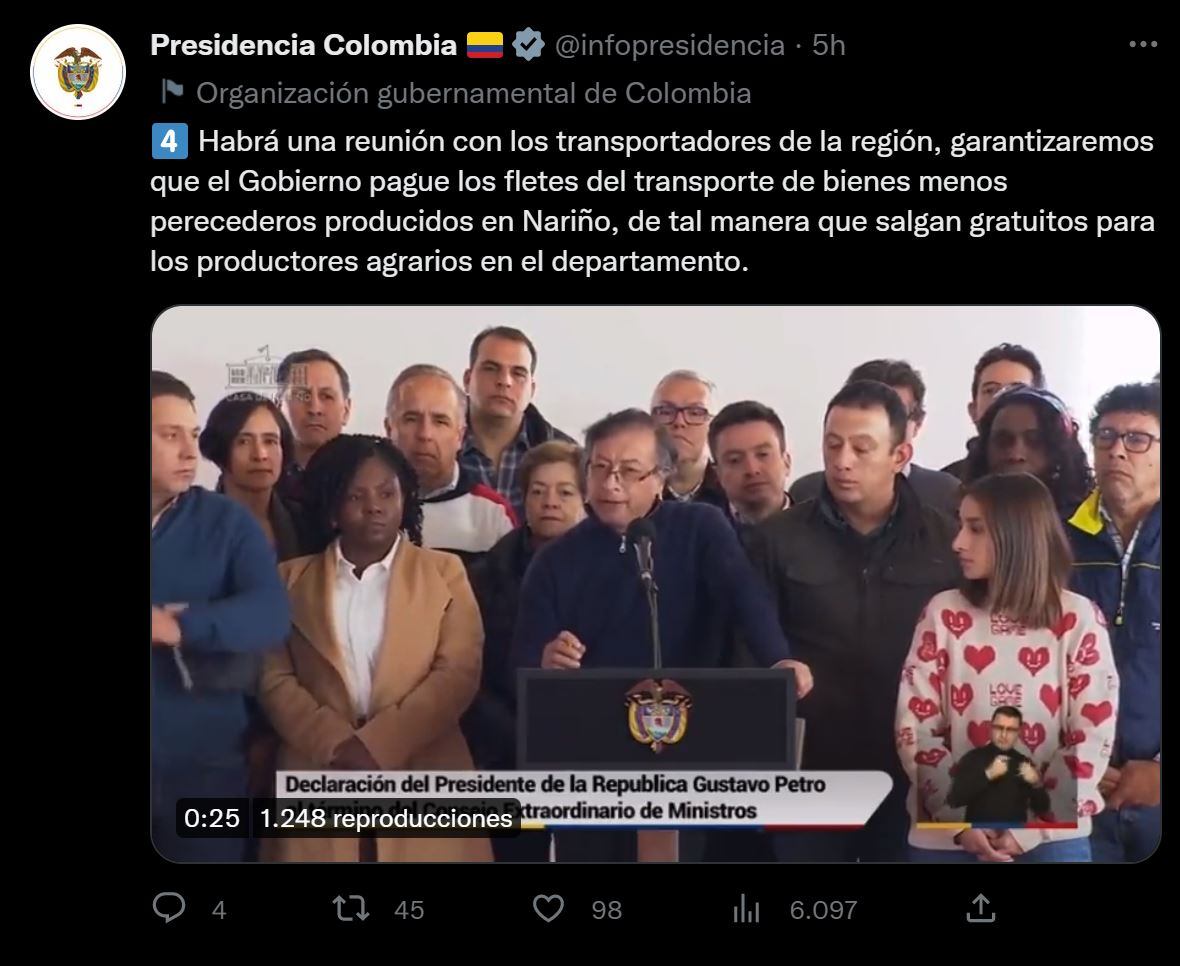 Anuncios presidente Petro - 22 de enero.