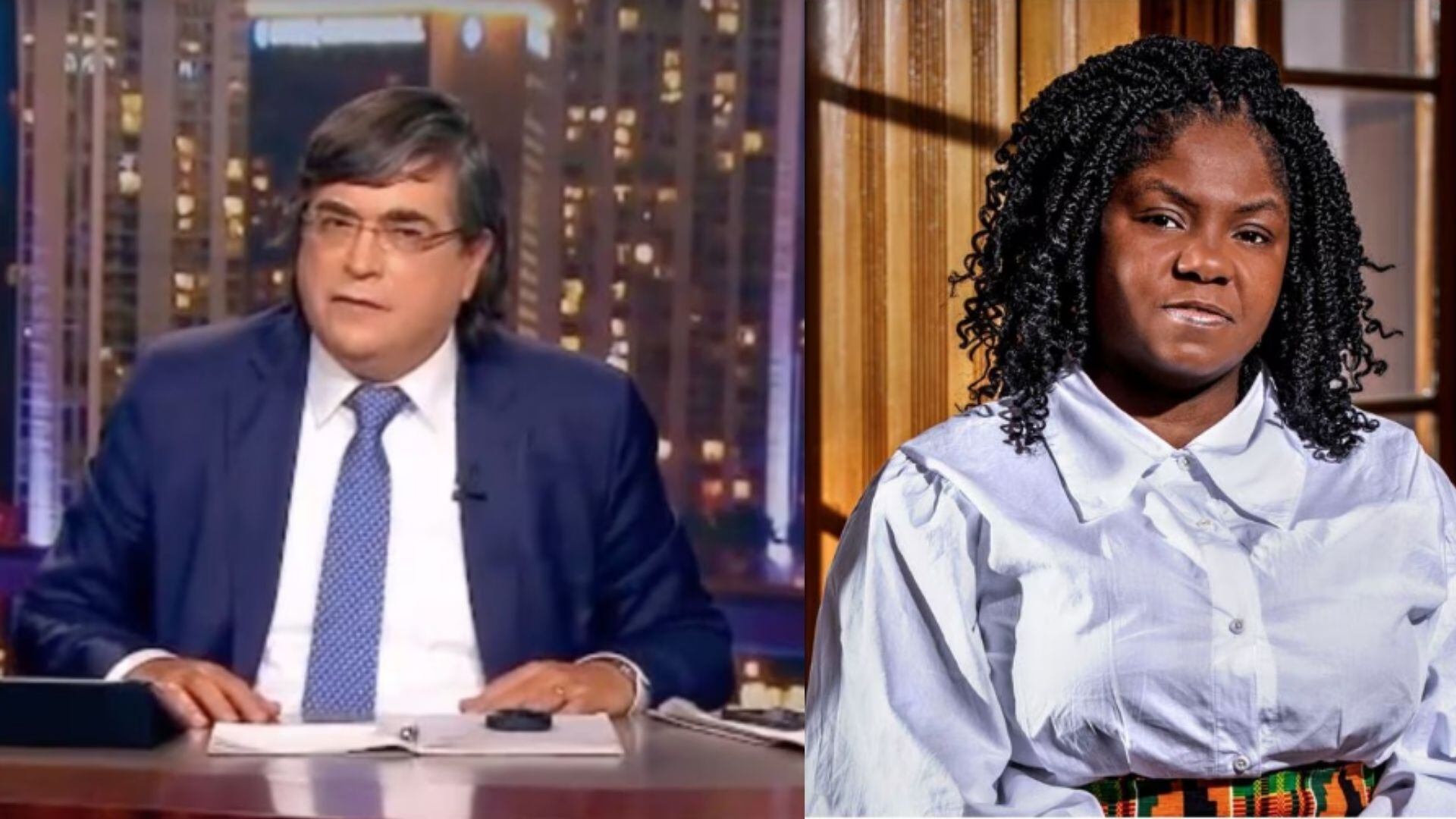 El periodista Jaime Bayly y la vicepresidenta Francia Márquez
