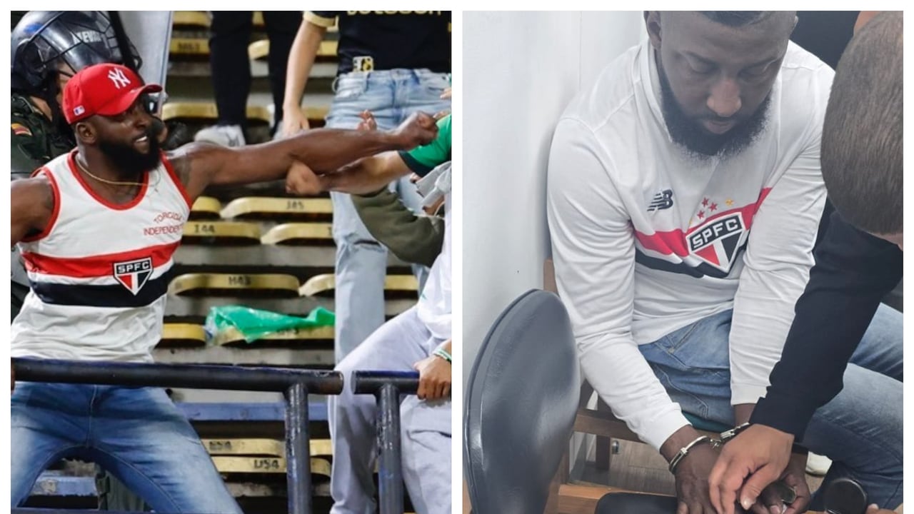 Allan Aquino de Souza, hincha del Sao Paulo detenido en Medellín.
