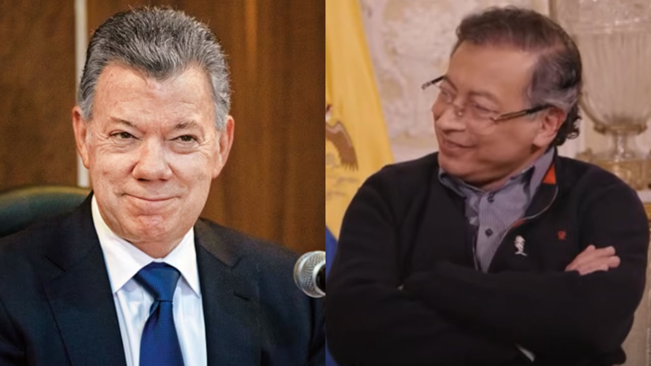 De izquierda a derecha: Juan Manuel Santos y Gustavo Petro.