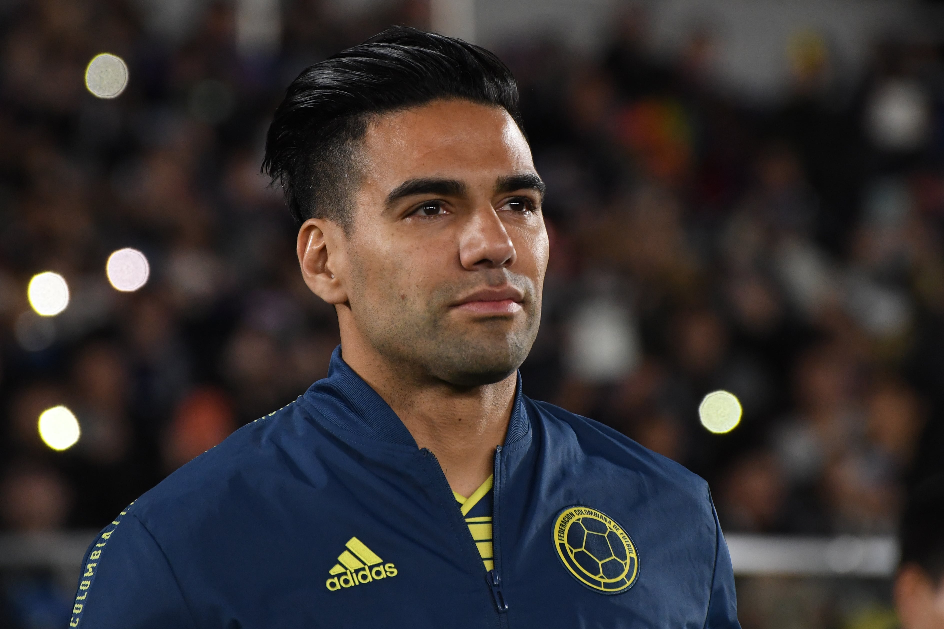 YOKOHAMA, JAPAN - MARCH 22: Radamel Falcao of Colombia looks on prior to the international friendly match between Japan and Colombia at Nissan Stadium on March 22, 2019 in Yokohama, Kanagawa, Japan. (Photo by Masashi Hara/Getty Images)