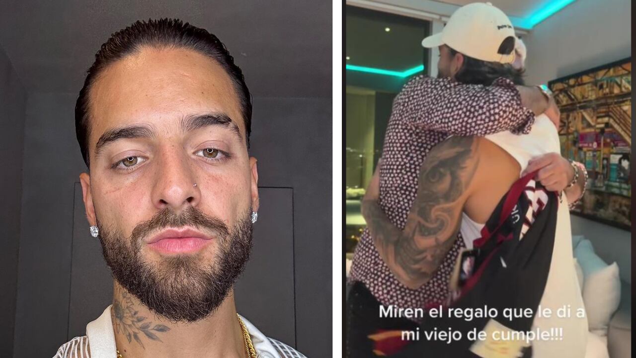 Maluma le dio un regalo excéntrico a su padre. (Instagram: @maluma) / Fotograma: 01:10: Miren el regalo que le di a mi viejo de cumple, Tik Tok/@maluma.
